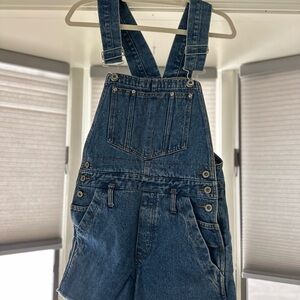 Classic Blue Denim Women’s Short Overalls